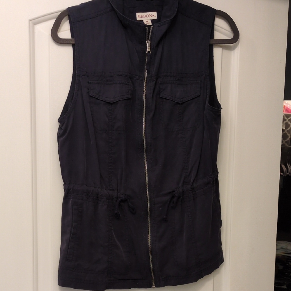 Merona Dark Blue Zip-Up Vest